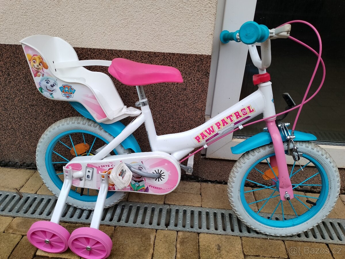 Dětské kolo 14 tlaková patrola paw patrol dívčí