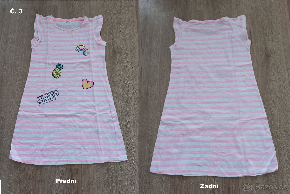 Letní dívčí pyžamo z měkké bavlny (noční košile) pro 7-8 let