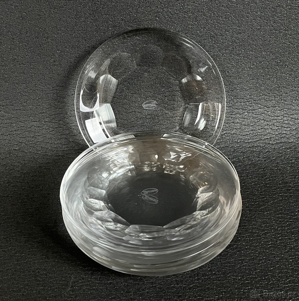 Moser 6x křišťálový talířek 16 cm, papežský brus