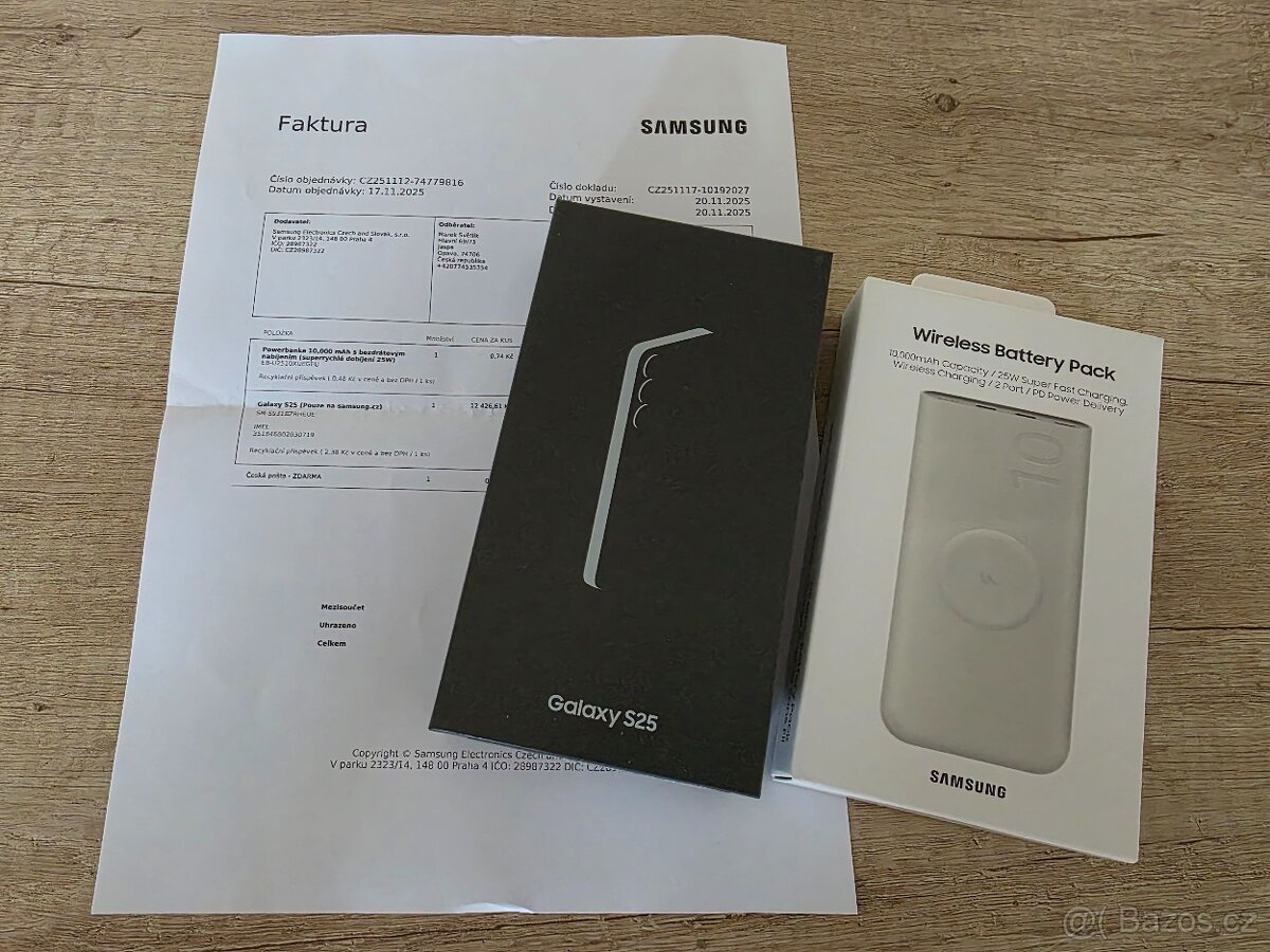 Samsung galaxy S25 12/512 GB + powerbanka