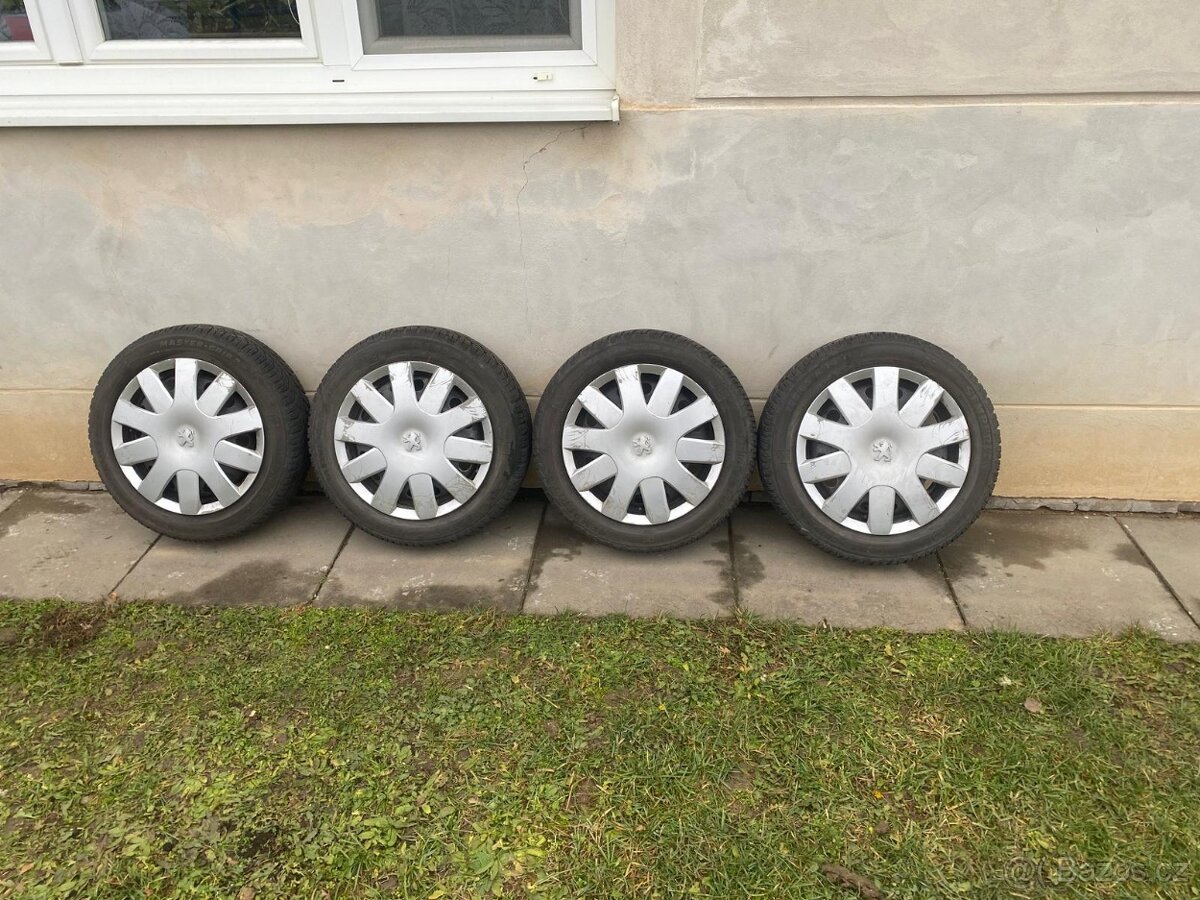 zimní pneu sada Semperit + disky + poklice 195 / 65 / r 14