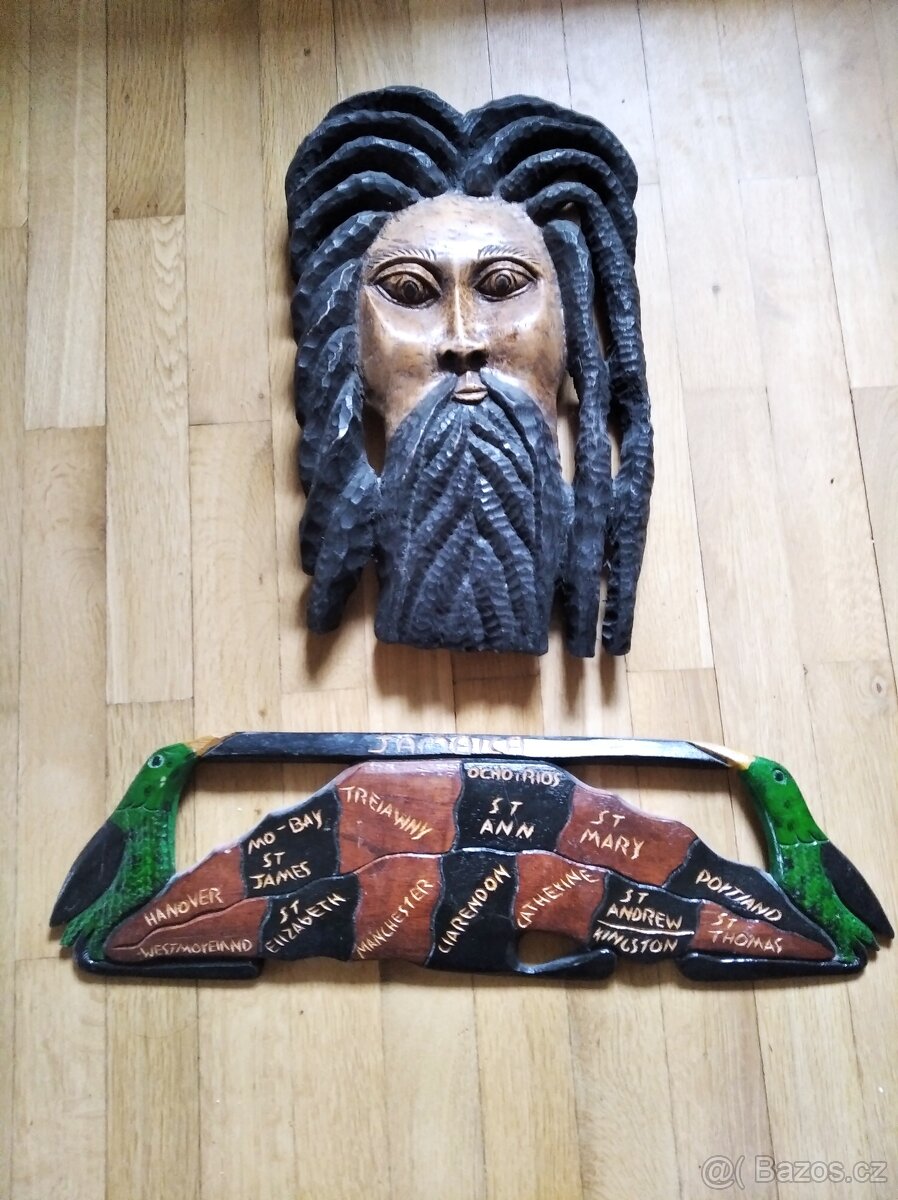 Bob Marley, mapa + vlajky Jamaiky