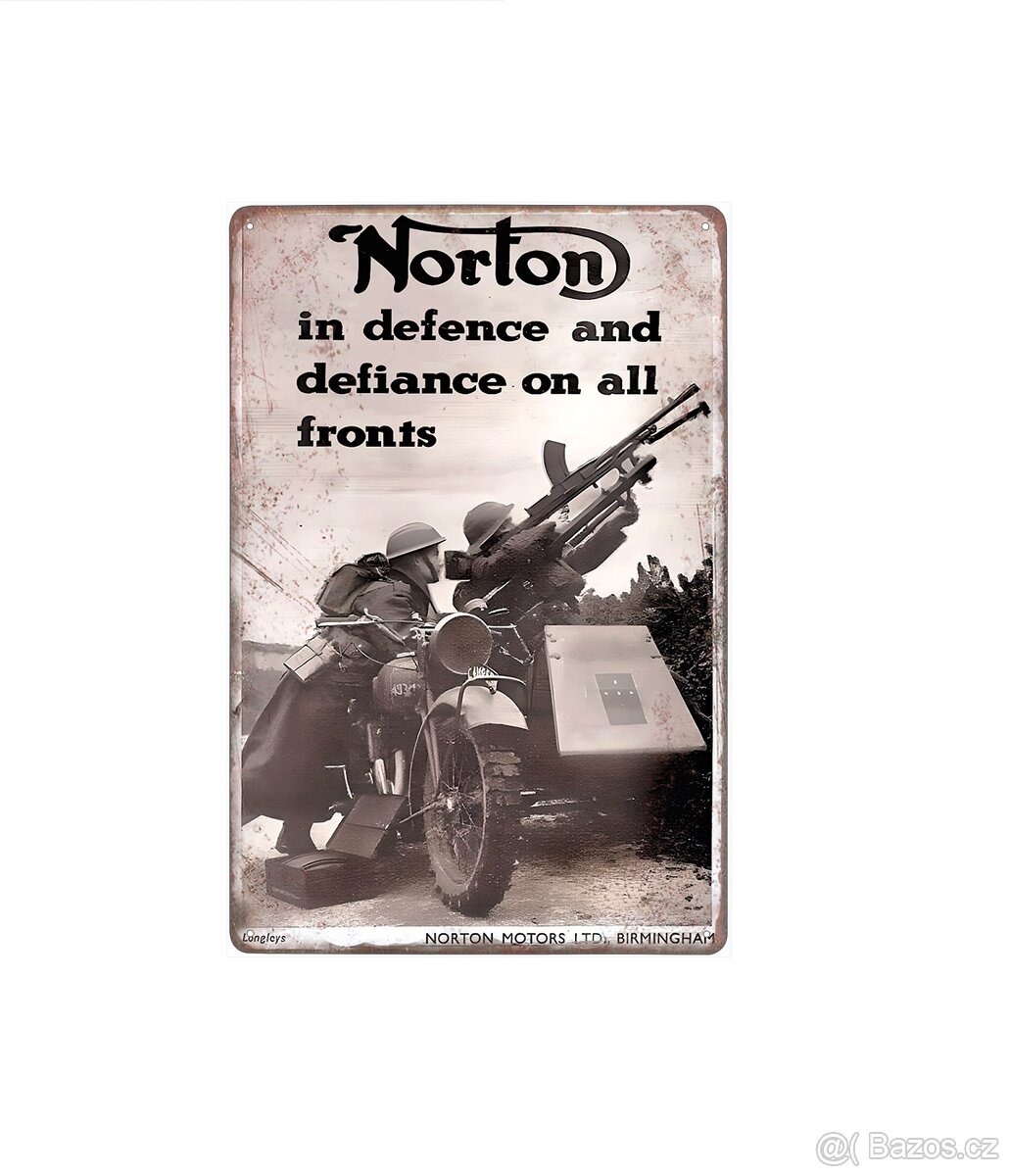 plechová cedule - Norton - V obraně a vzdoru ......