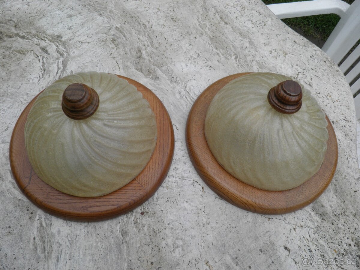 DVĚ DUBOVÉ LAMPY