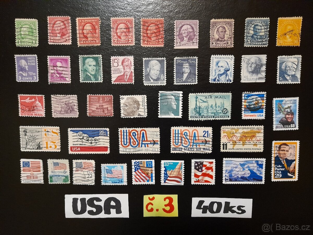 poštovní známky / USA č.3 40ks