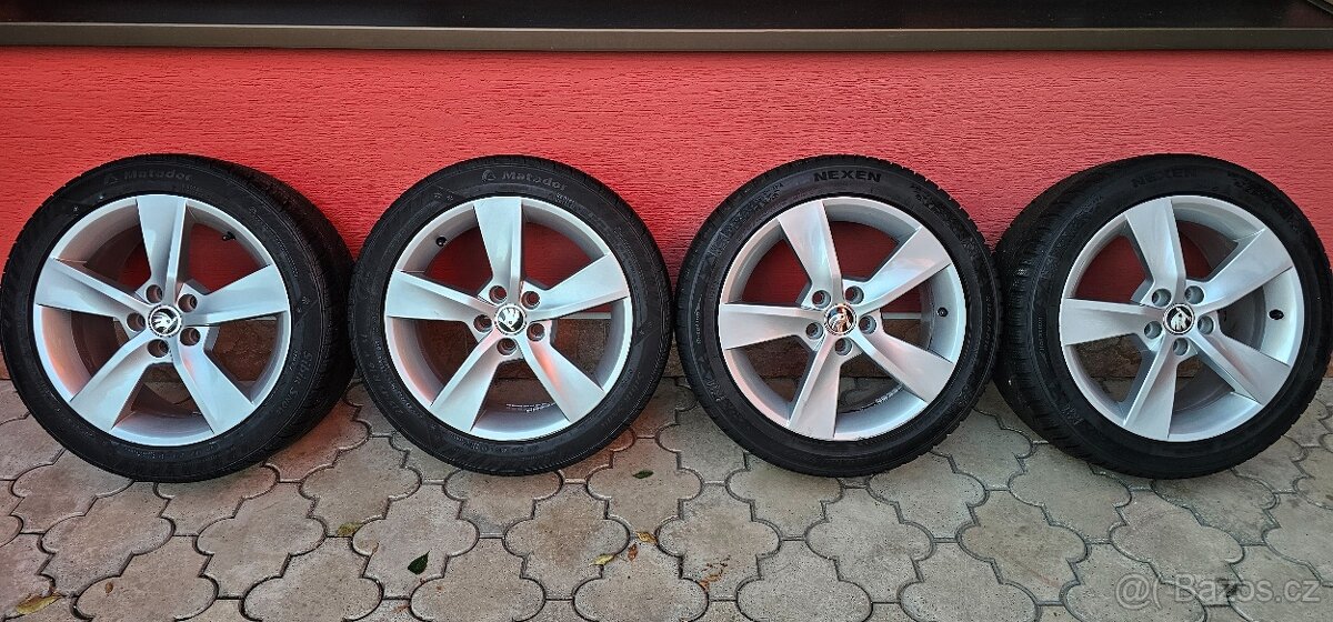 Originál alu Škoda Rapid 5x100 215/45 R16 - zimní