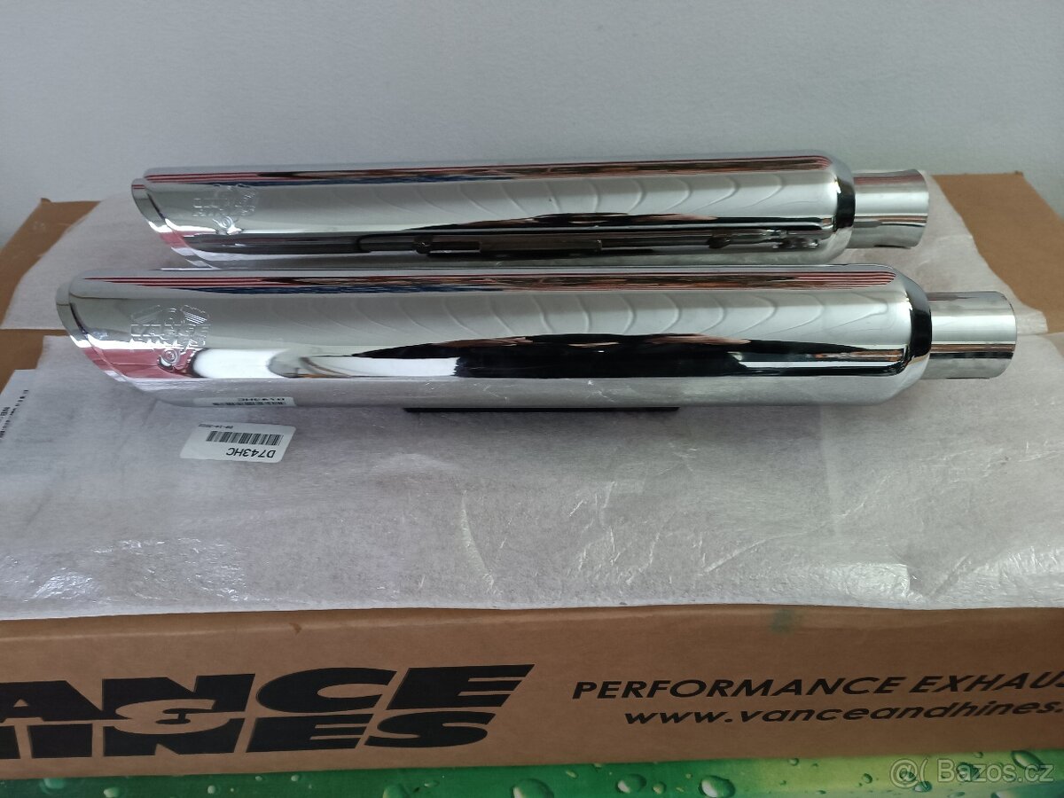 Výfuk VANCE AND HINES Chromované 3" Twin slash