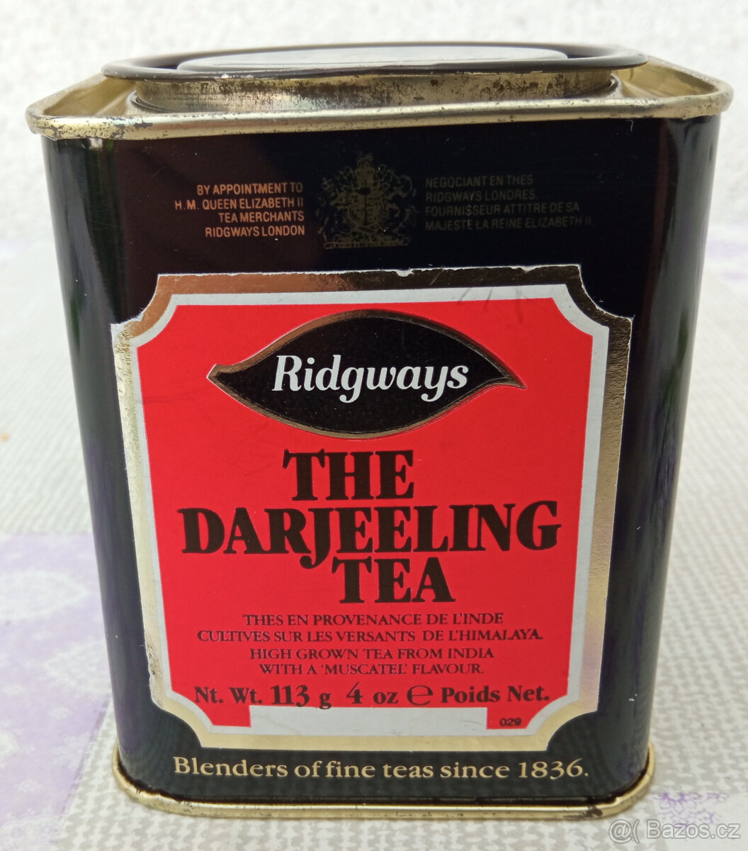 Plechová retro krabička od čaje Ridgways