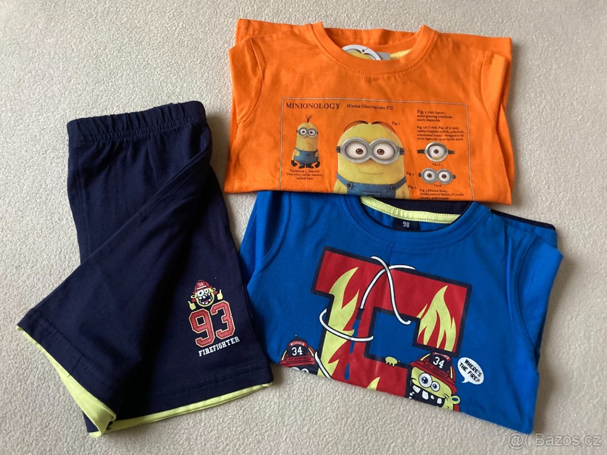Nová trička, kraťasy kluk 98 Mimoni a jiné