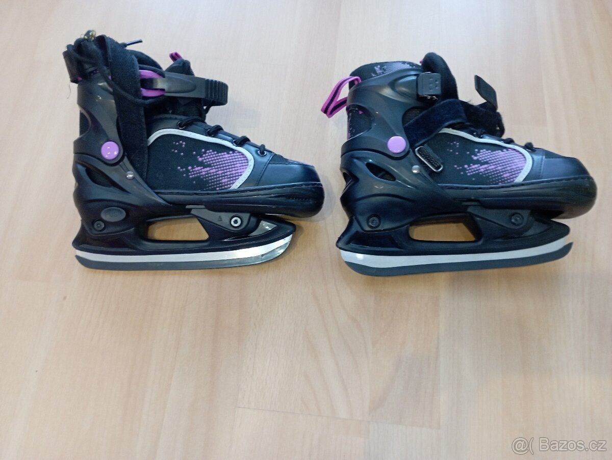Lední brusle dívčí rostoucí, velikost 32–36