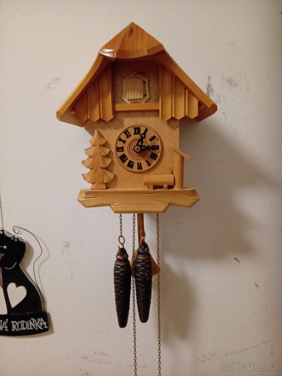 Kukačkové hodiny půlové-August Schwer, ruční výroba