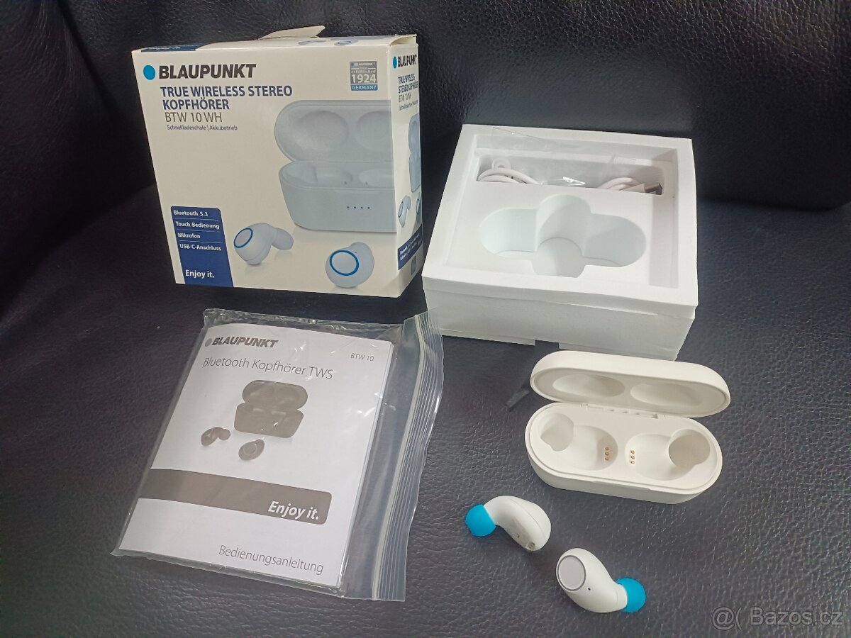 Bezdrátová sluchátka Blaupunkt BTW 10 WH Bluetooth 5.3, nové