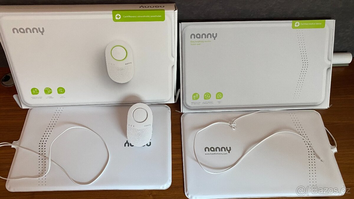 Monitor dechu Nanny BM-03 s dvěma podložkami