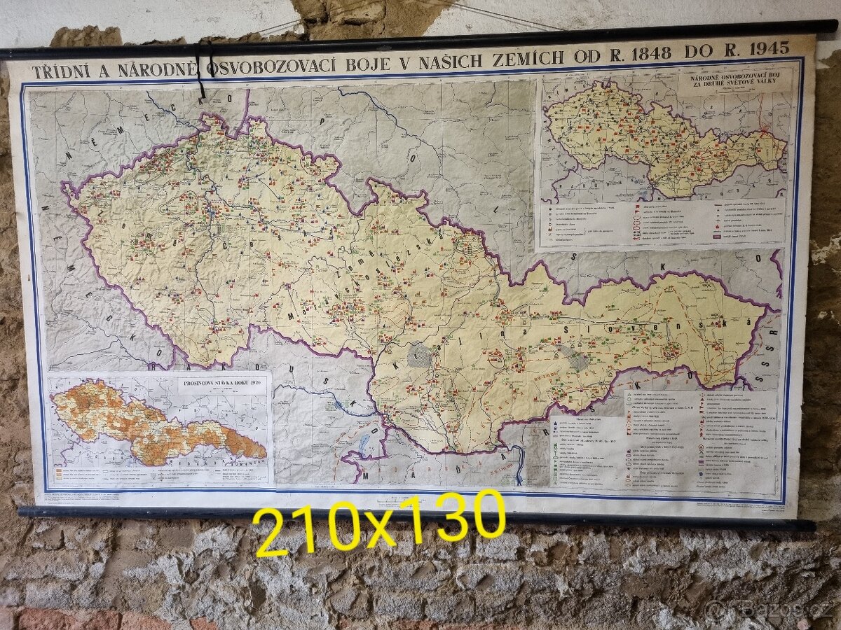 Školní mapa naše zem 1848-1945 210x30