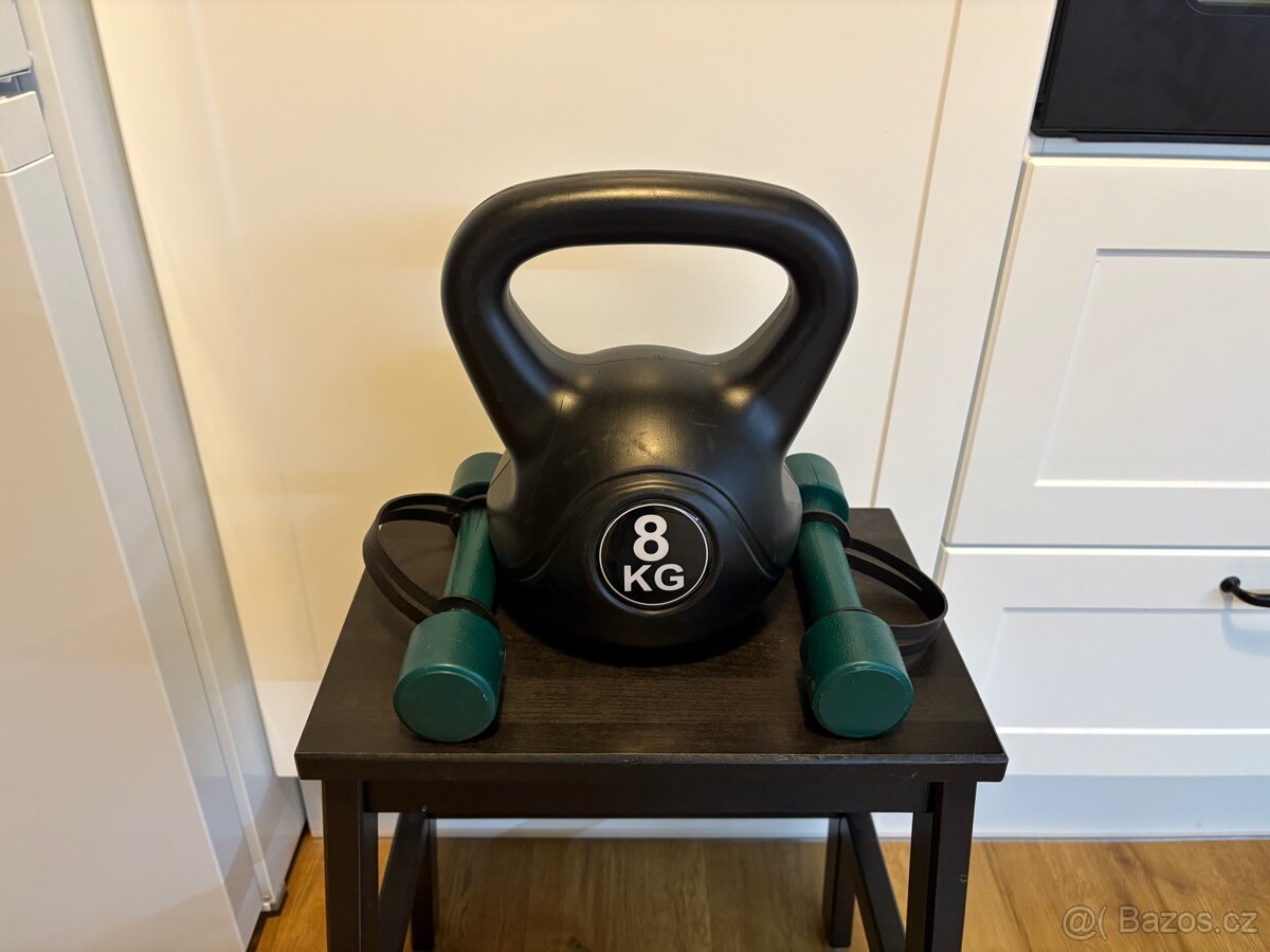 Kettlebell 8KG + 2x1kg činky