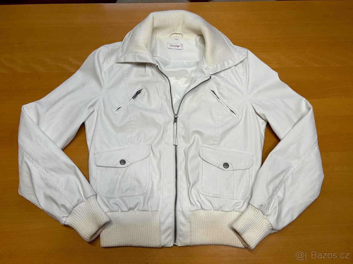 Dámská bílá koženková bunda, vel 40, zn. Orsay - TOP