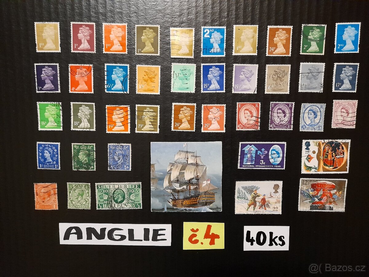 poštovní známky / ANGLIE č.4 40ks