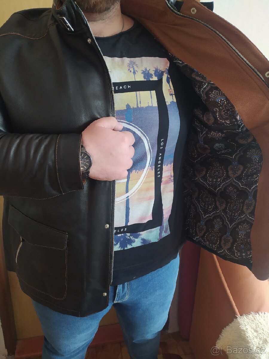 Pánská kvalitní kožená bunda LATINI, velikost XXXL