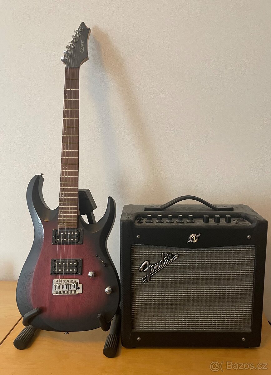 Kytara Cort a kombo Fender