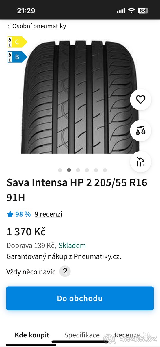 Letní pneu 205/55/16
