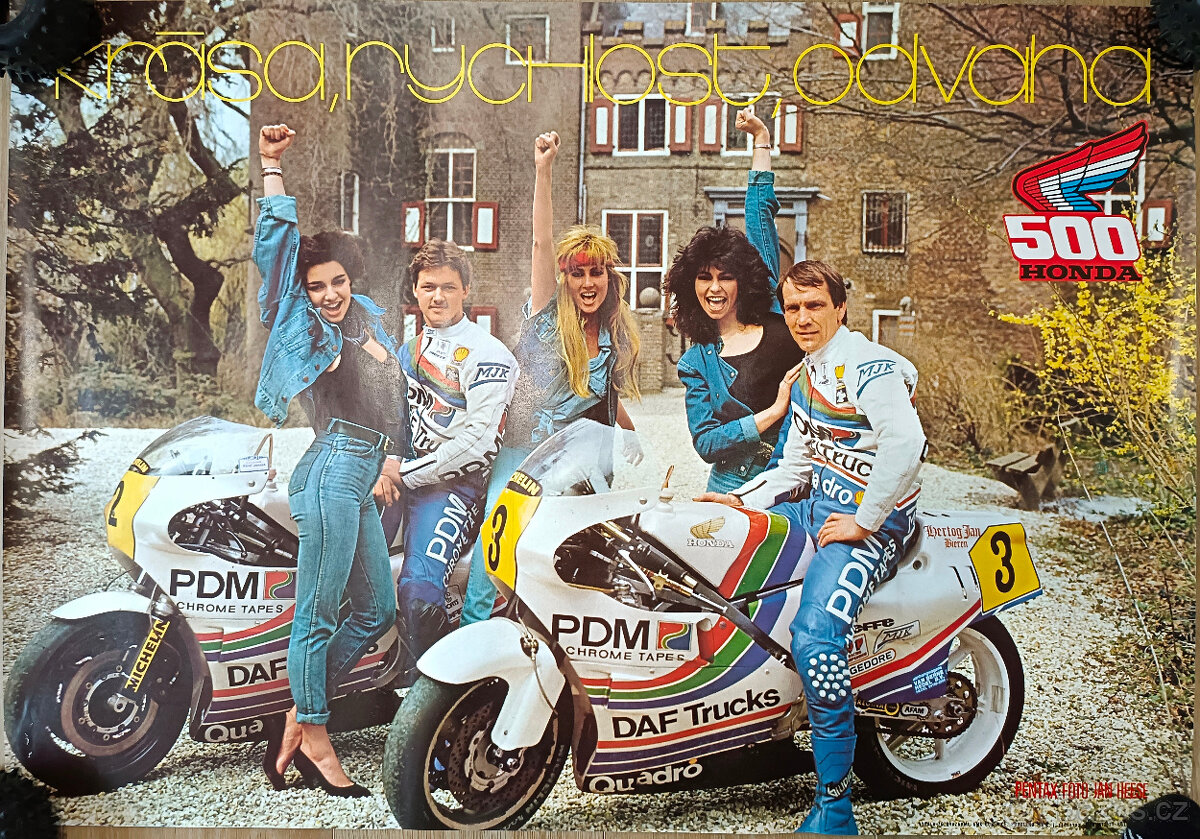 závodní motokára plakát Yamaha Honda sidecarkros silniční