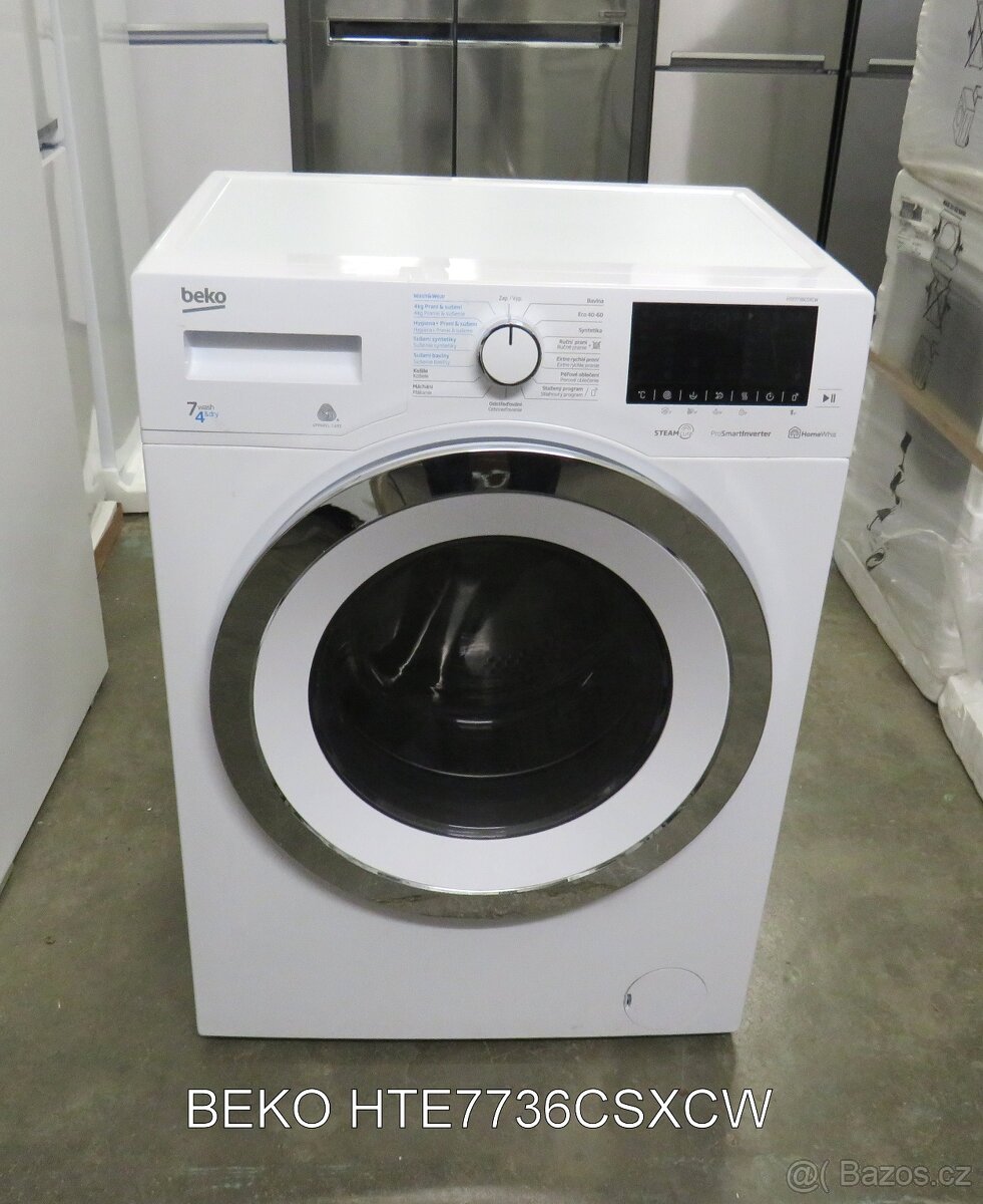 Nová pračka + sušička BEKO 7 kg HTE7736CSXCW , ZÁRUKA