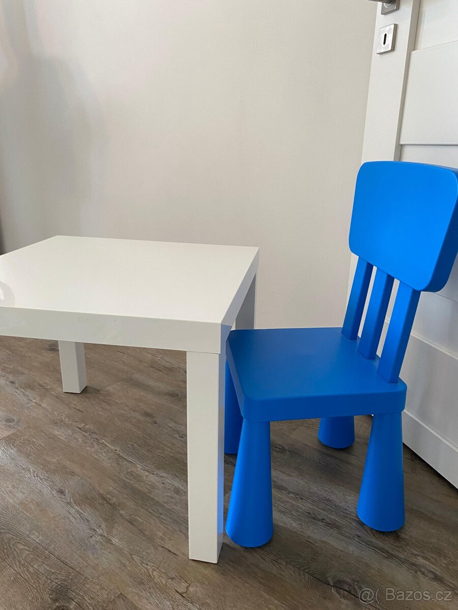 Detska zidle Ikea MAMMUT + Ikea stolek LACK