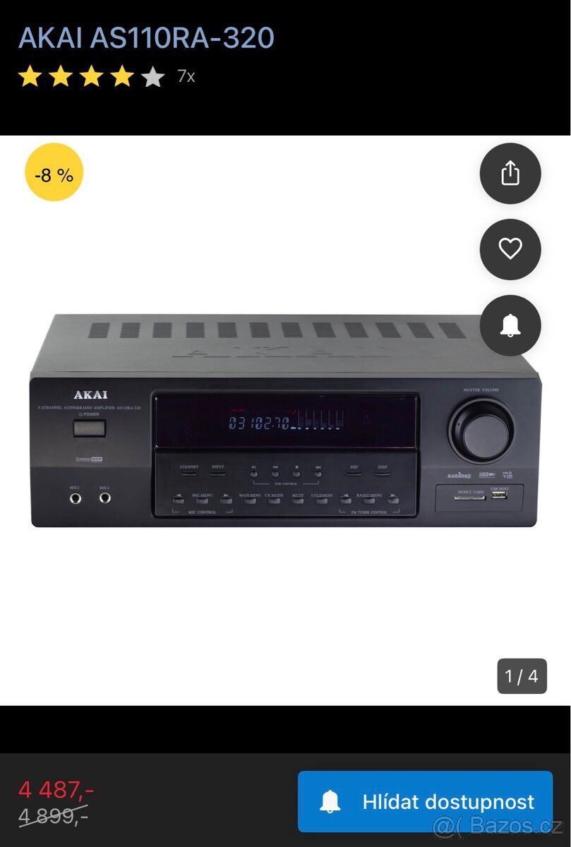 Receiver / zesilovač Akai as110ra-320