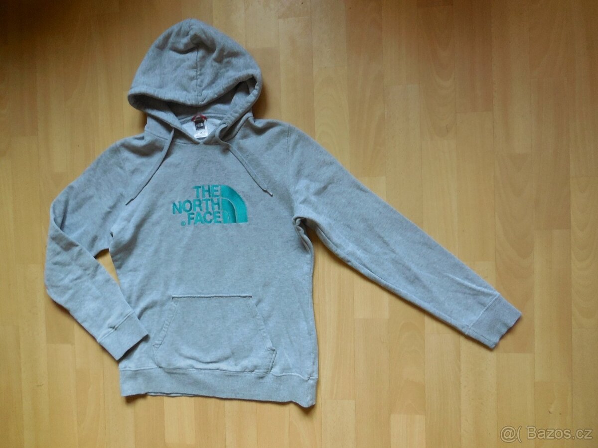 dámská The North Face sv.šedá mikina,kapuce nápis 40/M