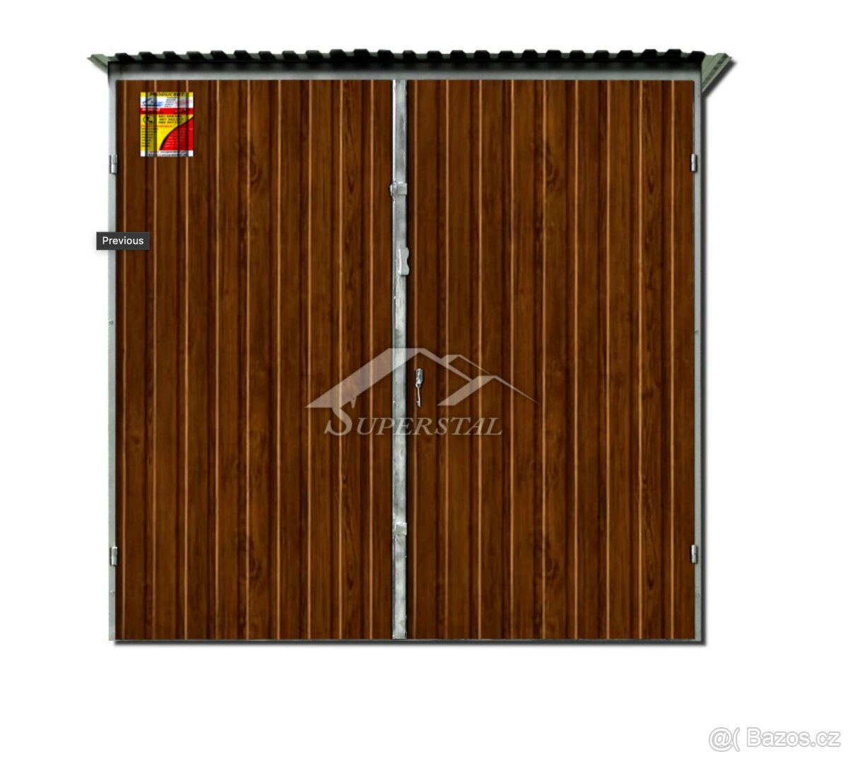 Garáž Superstal dekor dřeva 3X5 dvoukřídlá brána