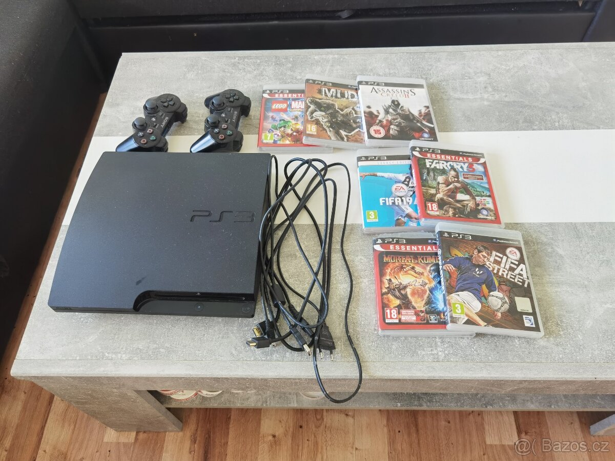 PlayStation 3 Slim 250 GB + 7 her