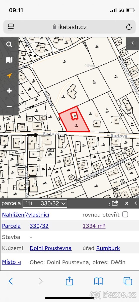 Stavební pozemek 1450 m2 včetně stavebního povolení