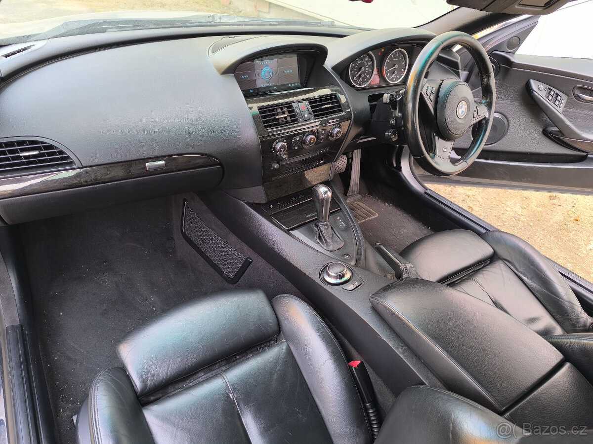 E64 Pre-lci Černá kůže sport sedadla