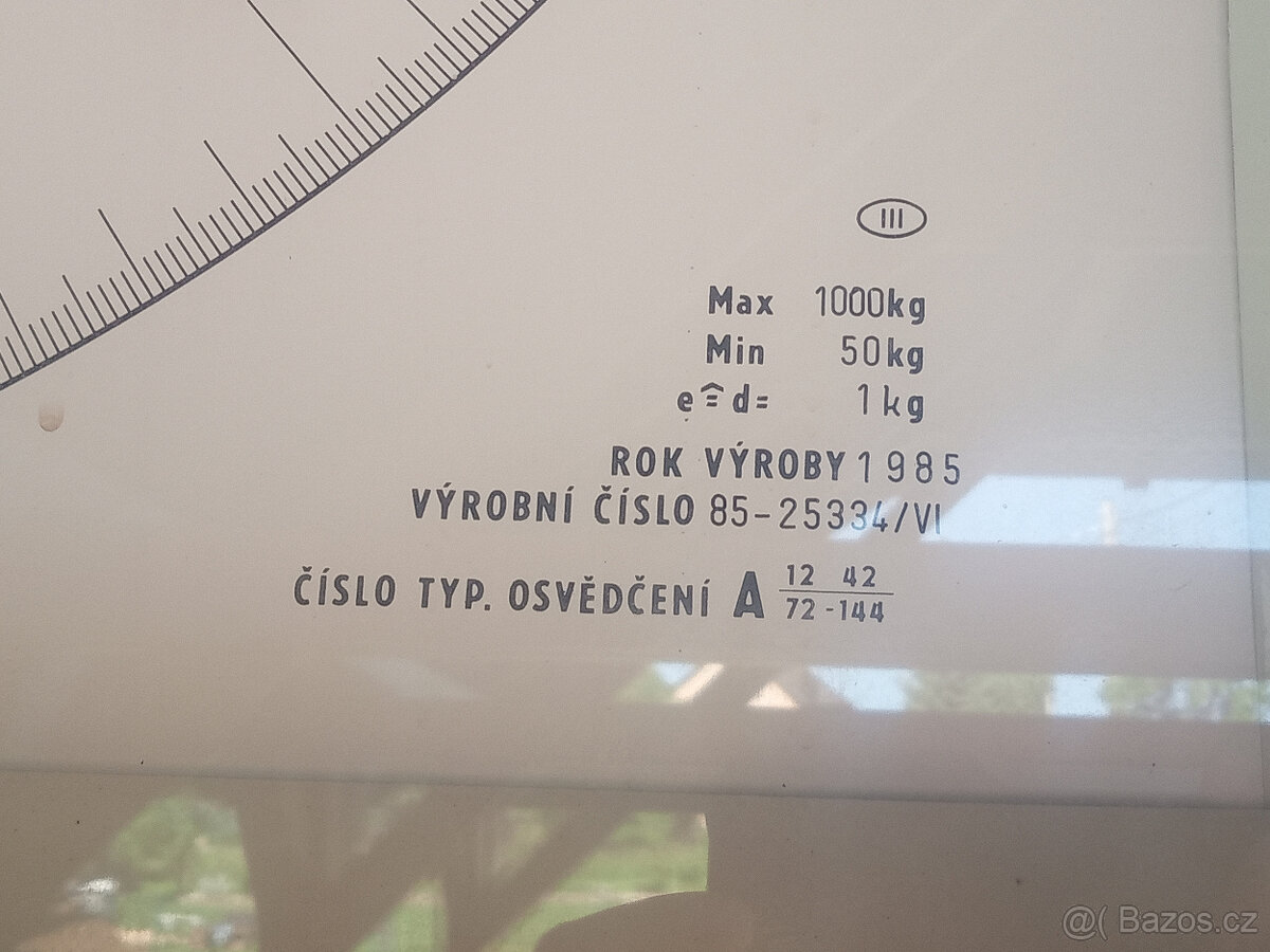 Váha sklonná můstková od 50 kg do 1000 kg po 1 kg