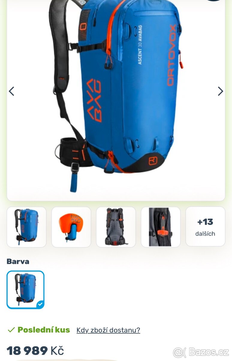 Lavinový batoh Ortodox