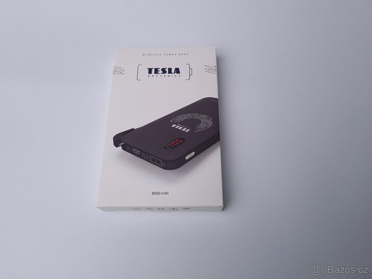 Tesla QI 10 Wireless Black, powerbanka 8000 mAh
