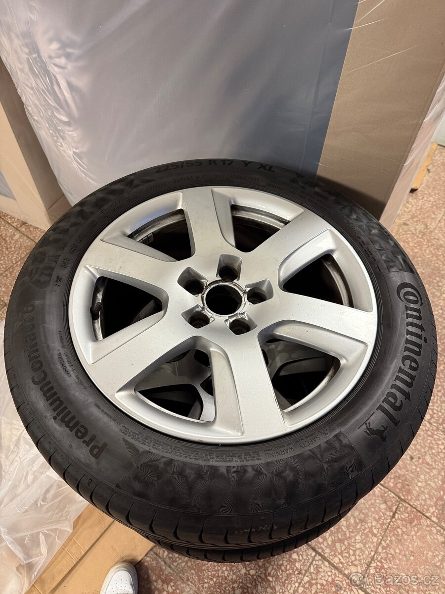Originál Alu kola Audi 5x112 r17 - letní pneu Continental