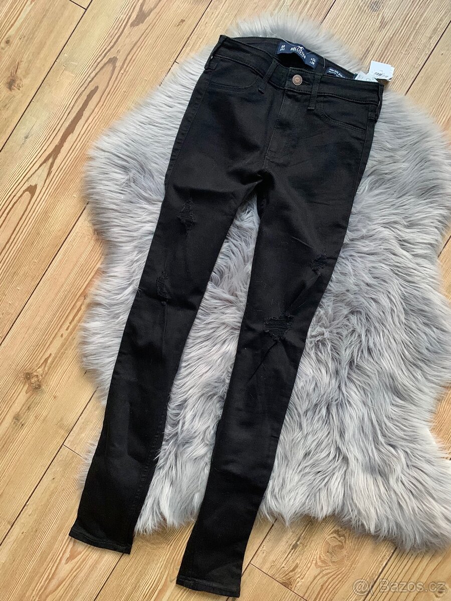 Nové dámské trhané skinny džíny Hollister XS
