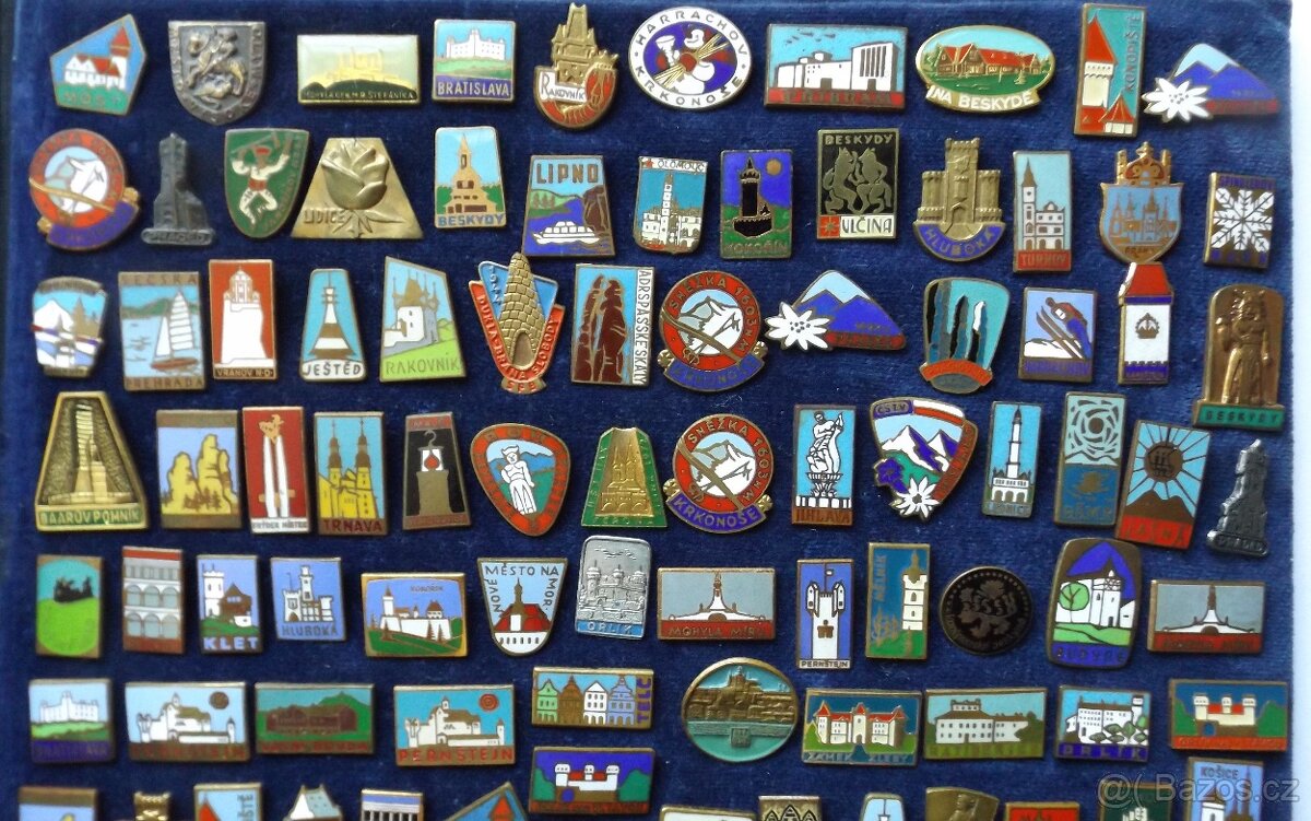 odznaky - heraldika, erby, hrady, zámky, ZOO, jeskyně, lázně