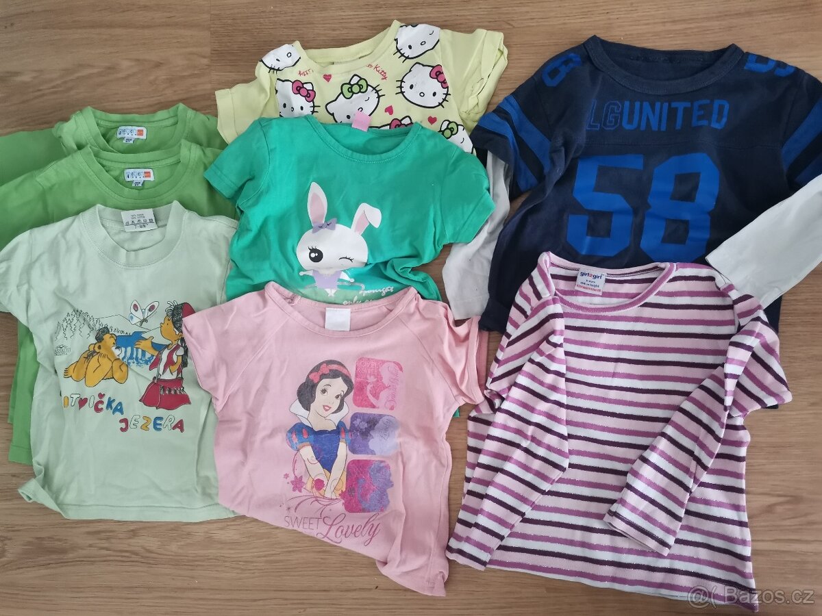 tričko dlouhý krátký rukáv holka kluk 104 3-4 roky