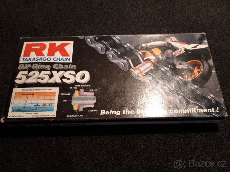 RK Racing Chain Řetěz 525 XSO 124L