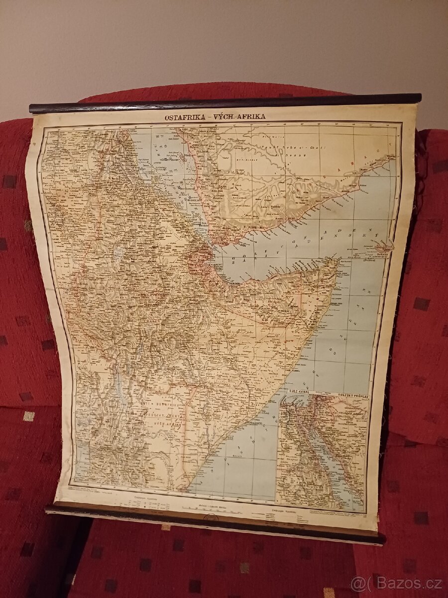 Prodám starou mapu Východní Afriky