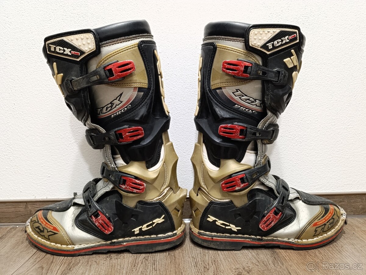 Motokrosové boty TCX, vel.42-43 vč. gelových botiček