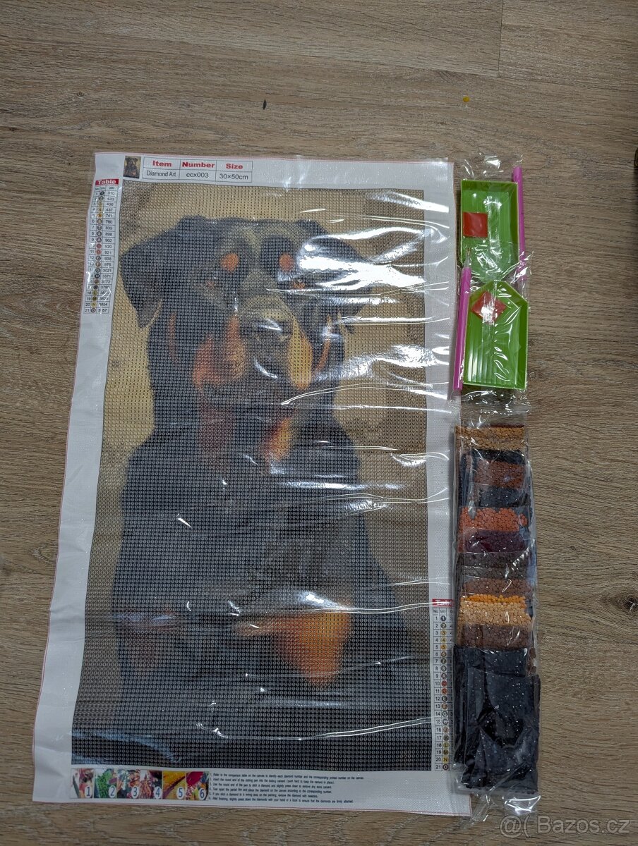 Diamantové zdobení malovani kamínky 30x50
