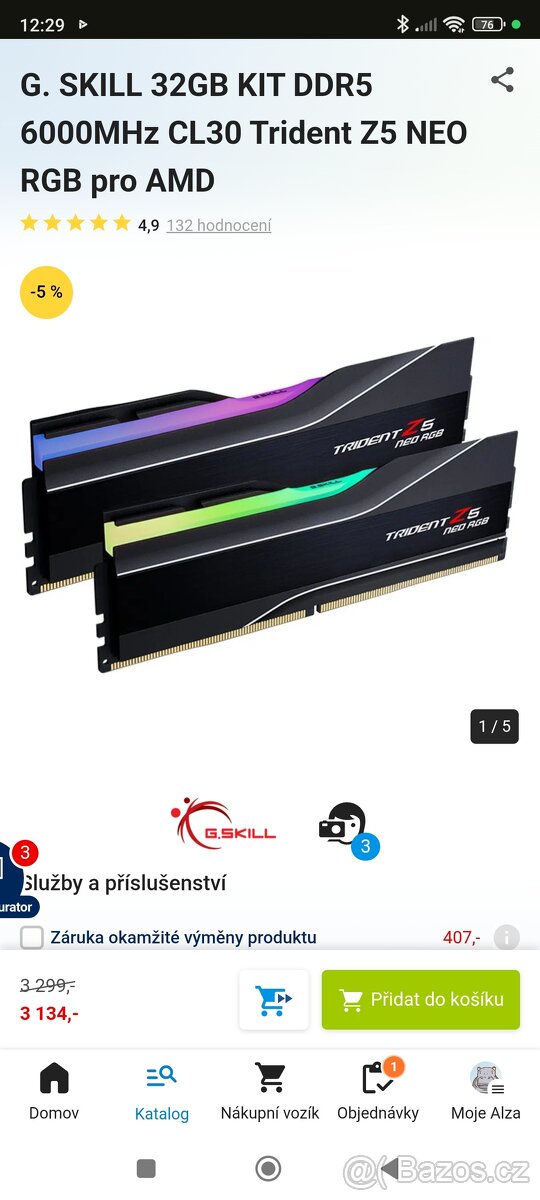 G. SKILL 32GB KIT DDR5 6000MHz CL30 Trident Z5 NEO RGB pro A