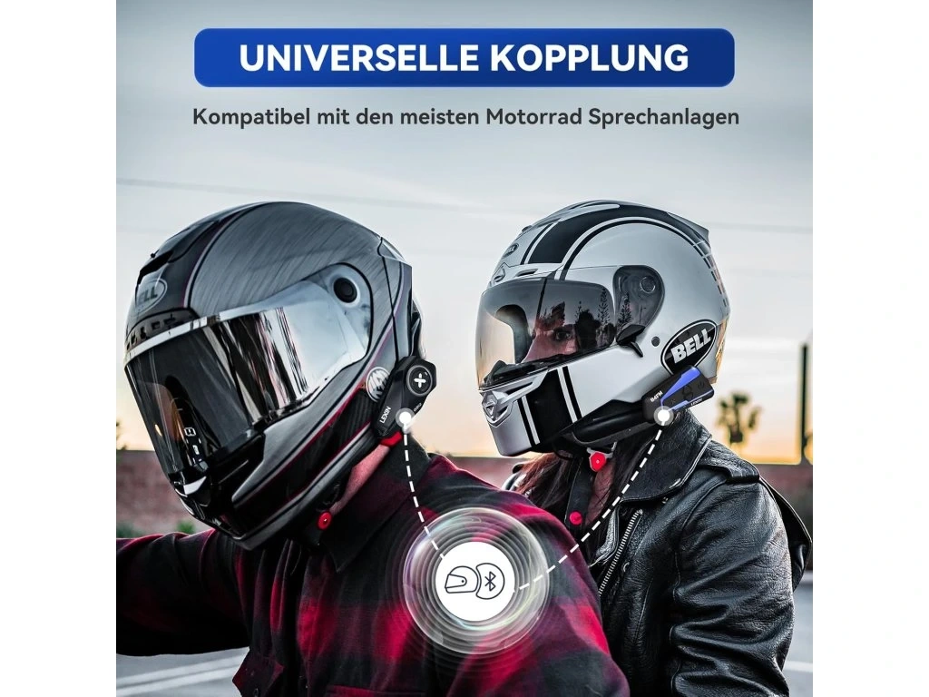 Náhlavní souprava Bluetooth Lexin G2 pro motocykly,nové