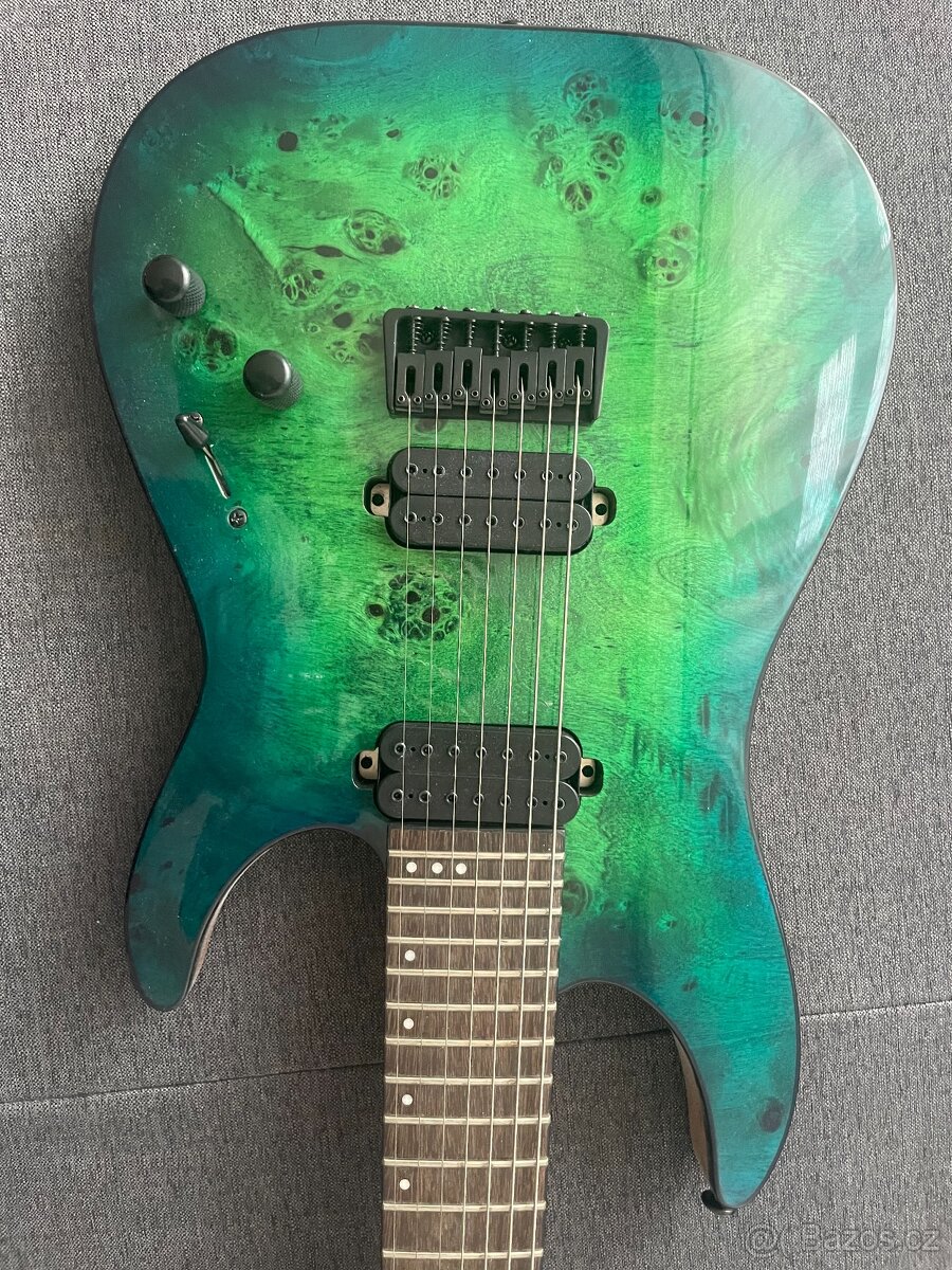 Schecter C-7 Pro 7 String, Aqua Burst