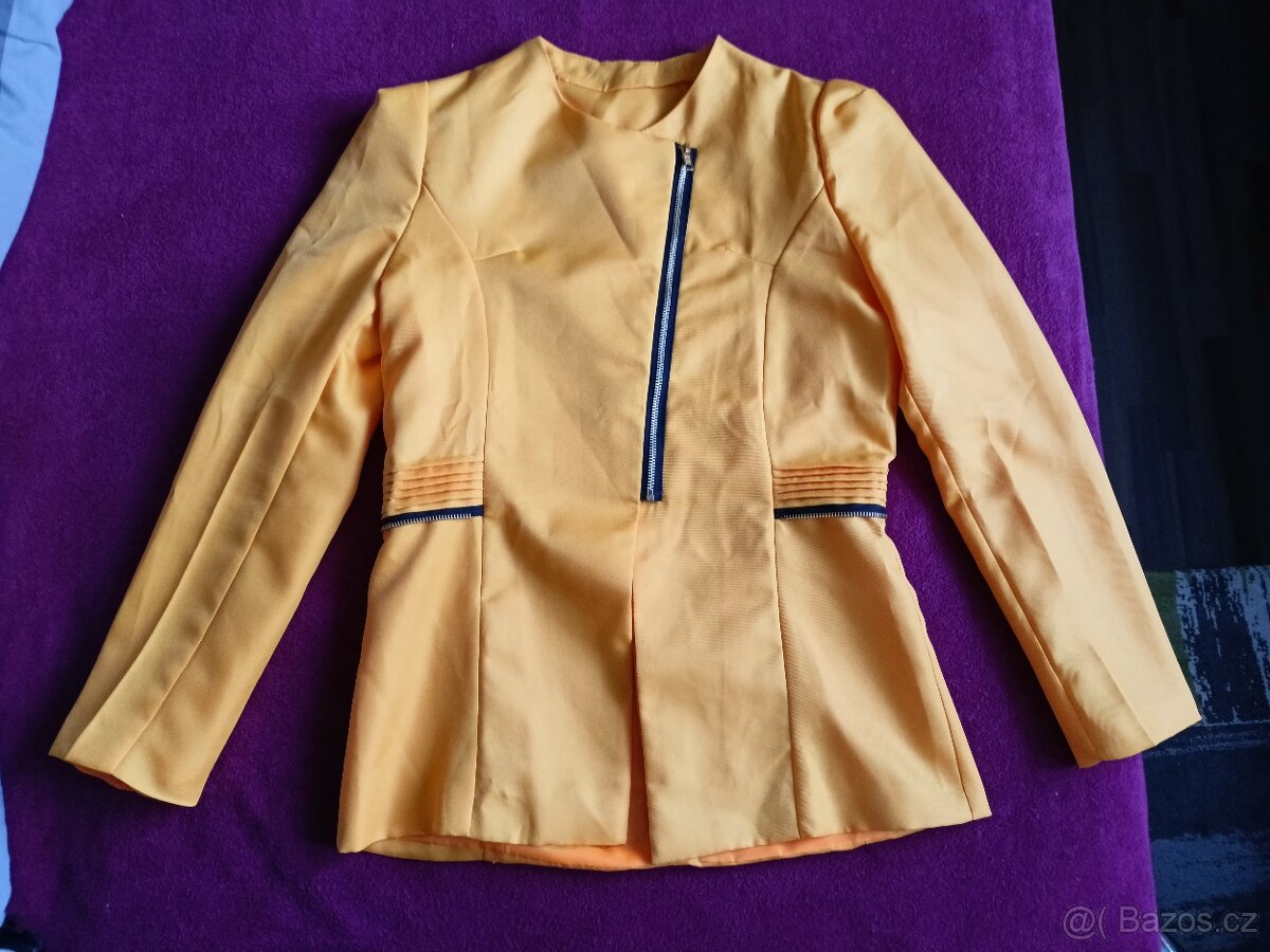 Dámské žluté sako na zip