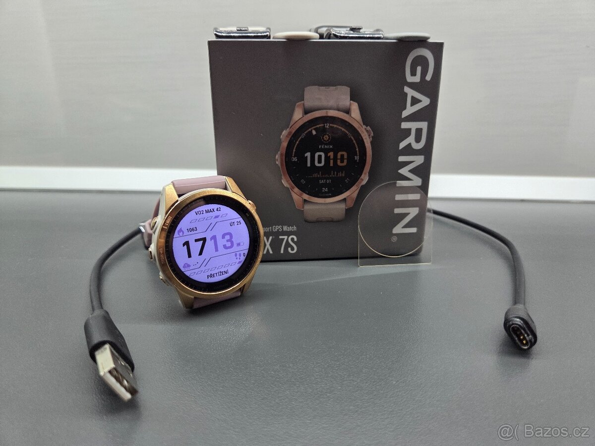 Garmin Fenix 7S Sapphire Solar Cream Gold Titanium
