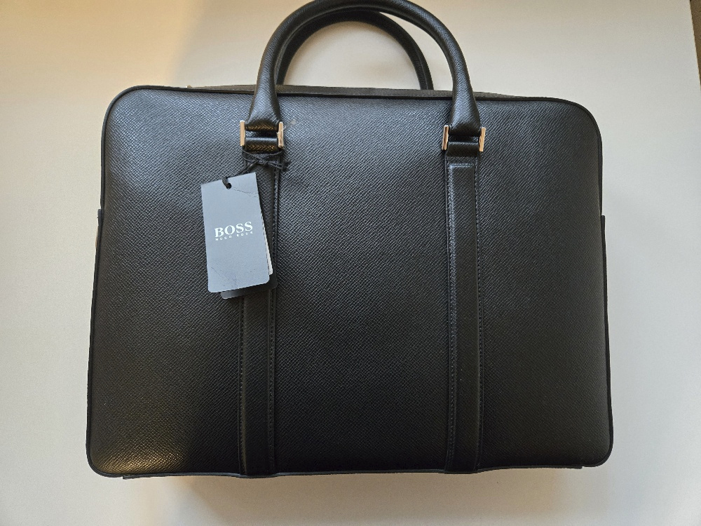 Pánská kožená taška Hugo Boss, originál černá NOVÁ